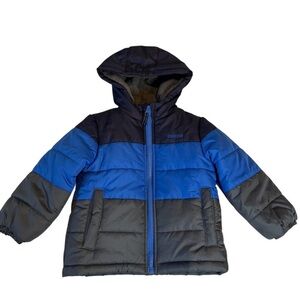 2/$30 OshKosh B'gosh Blue Gray Outerwear Puffer Fleece Lined Coat Jacket